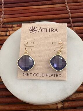 Athra 14KT Gold Plated Earrings French Wire NWT